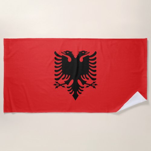 Albania Flag Beach Towel