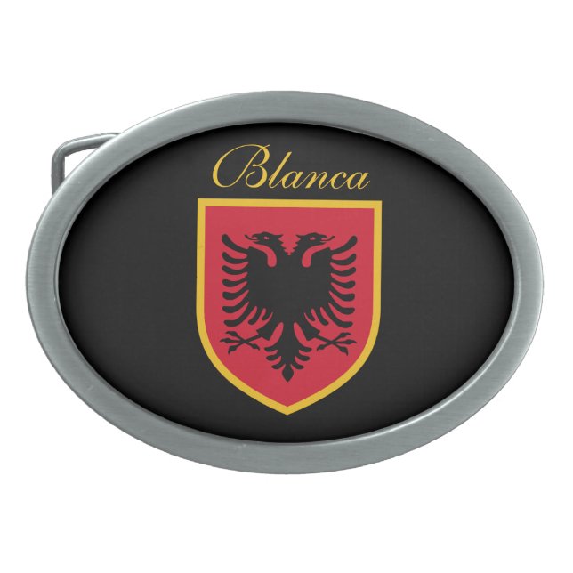 Albania Flag Belt Buckle (Front)