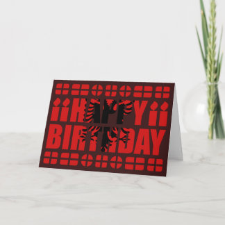 Albania Flag Birthday Card