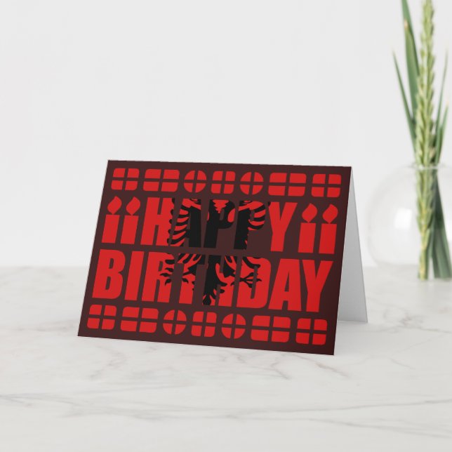 Albania Flag Birthday Card (Front)