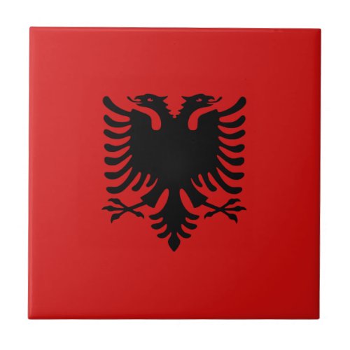 Albania Flag Ceramic Tile