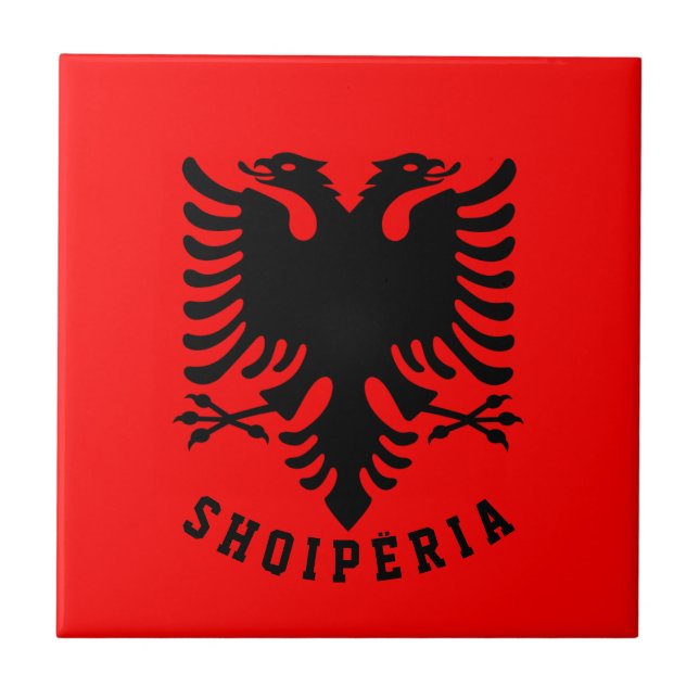 Albania Flag Ceramic Tile (Front)