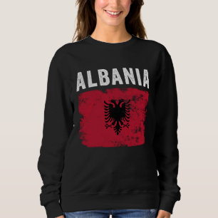 Albania Flag Distressed  Men Women Kids  Albanian  Sweatshirt