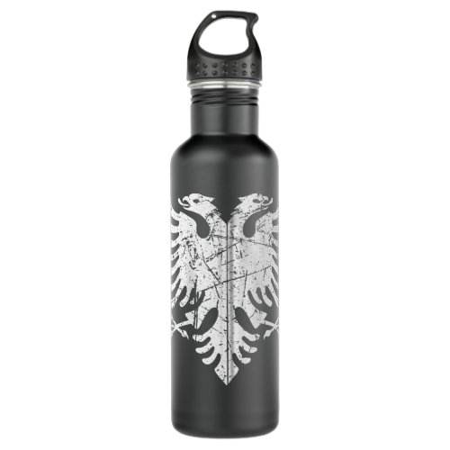 Albania Flag Eagle Albanian Kosovo Design Zip Hood Stainless Steel Water Bottle