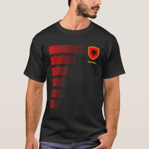 Albania Flag Emblem Albanian Pride Ancestry Herita T_Shirt