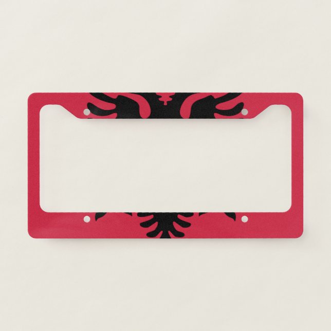 Albania Flag Emblem License Plate Frame (Front)