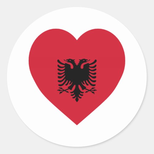 Albania Flag Heart Classic Round Sticker