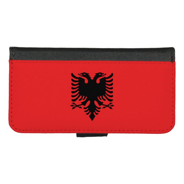 Albania Flag iPhone Wallet Case (Front (Horizontal))