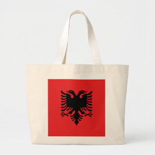 Albania Flag Large Tote Bag