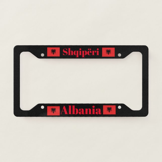 Albania Flag License Plate Frame (Front)