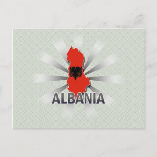 Albania Flag Map 2.0 Postcard