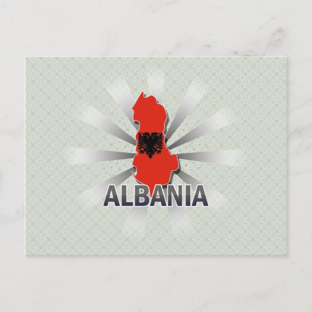 Albania Flag Map 2.0 Postcard (Front)