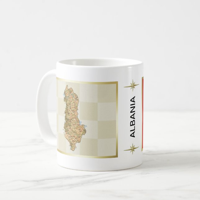 Albania Flag + Map Mug (Front Left)