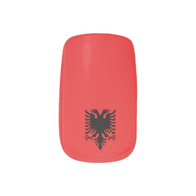Albania Flag Minx Nail Wraps (Left Thumb)