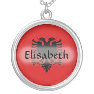 Albania Flag + Name Necklace