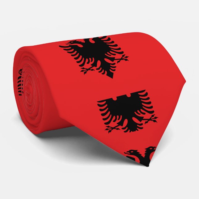 Albania Flag Neck Tie (Rolled)