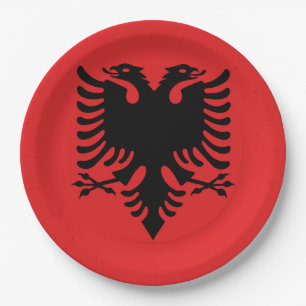 Albania Flag Paper Plates