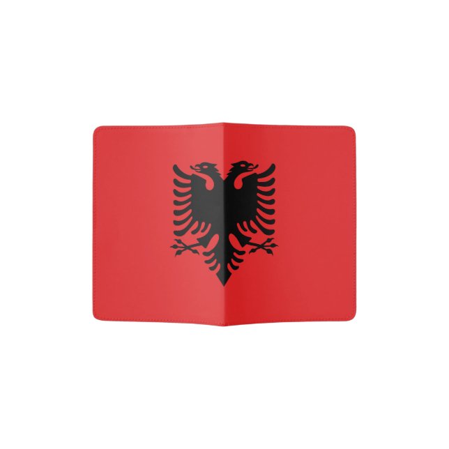 Albania Flag Passport Holder (Opened)