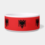 Albania Flag Pet Bowl<br><div class="desc">Add a touch of Albanian pride to your pet's mealtime with our exclusive pet bowl featuring the flag of Albania! Crafted with meticulous attention to detail, this pet bowl is more than just a feeding accessory; it’s a celebration of Albanian heritage and cultural pride. The design prominently showcases the iconic...</div>