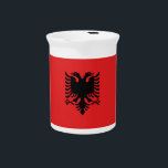 Albania Flag Pitcher<br><div class="desc">Add a touch of Albanian pride to your dining table with our exclusive pitcher featuring the flag of Albania! Crafted with meticulous attention to detail, this pitcher is more than just a beverage container; it’s a celebration of Albanian heritage and cultural pride. The design prominently showcases the iconic black double-headed...</div>