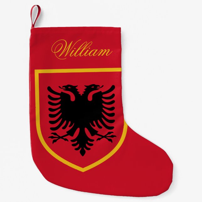 Albania Flag Small Christmas Stocking (Front)