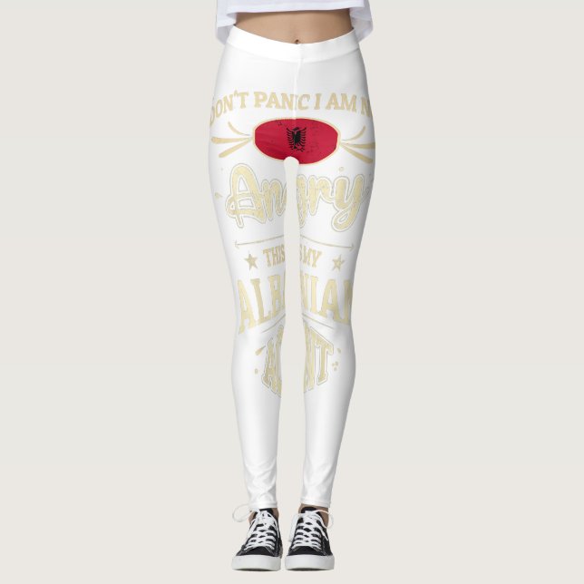 Albania Flag Souvenirs for Albanians Men & Women T Leggings (Front)