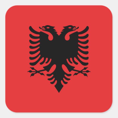 Albania Flag Square Sticker