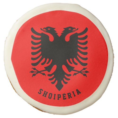 Albania Flag Sugar Cookie