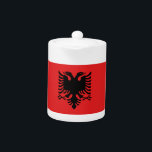 Albania Flag Teapot<br><div class="desc">Enhance your tea time with a touch of Albanian pride using our exclusive teapot featuring the flag of Albania! Crafted with meticulous attention to detail, this teapot is more than just a beverage container; it’s a celebration of Albanian heritage and cultural pride. The design prominently displays the iconic black double-headed...</div>