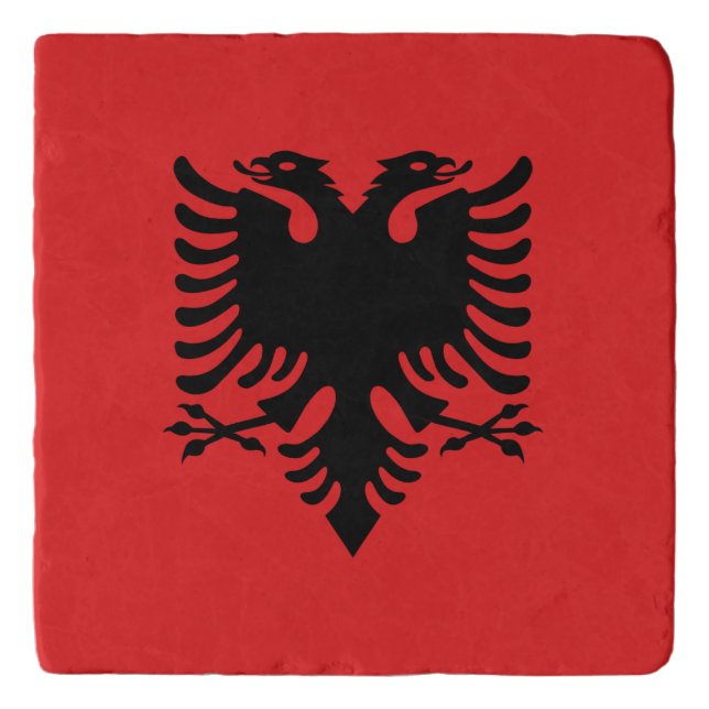 Albania Flag Trivet (Front)