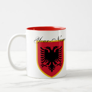 Albania Flag Two-Tone Coffee Mug