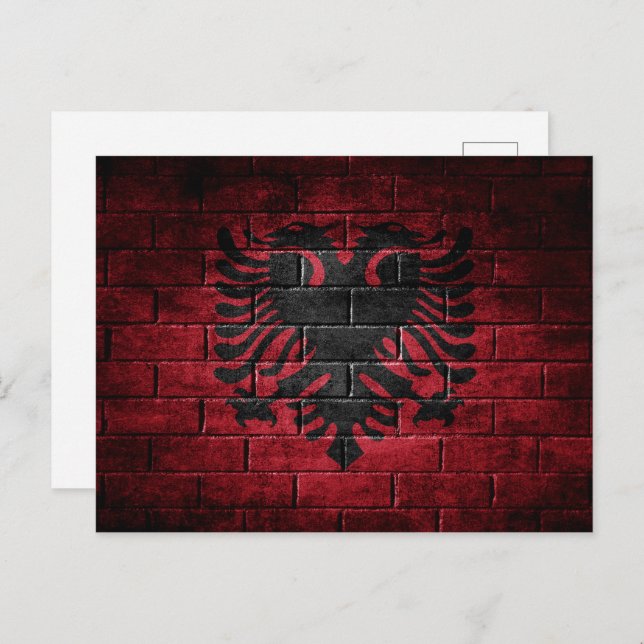 Albania flag wall postcard (Front/Back)