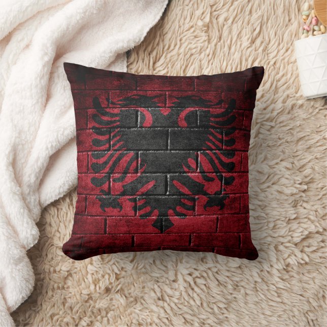 Albania flag wall throw pillow (Blanket)