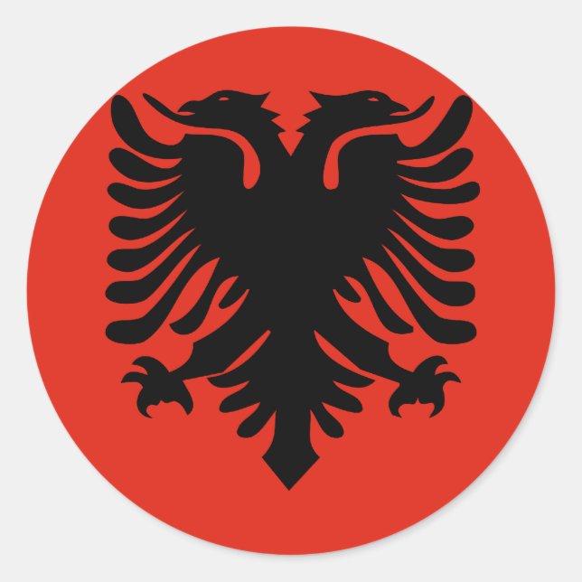 Albania High quality Flag Classic Round Sticker (Front)
