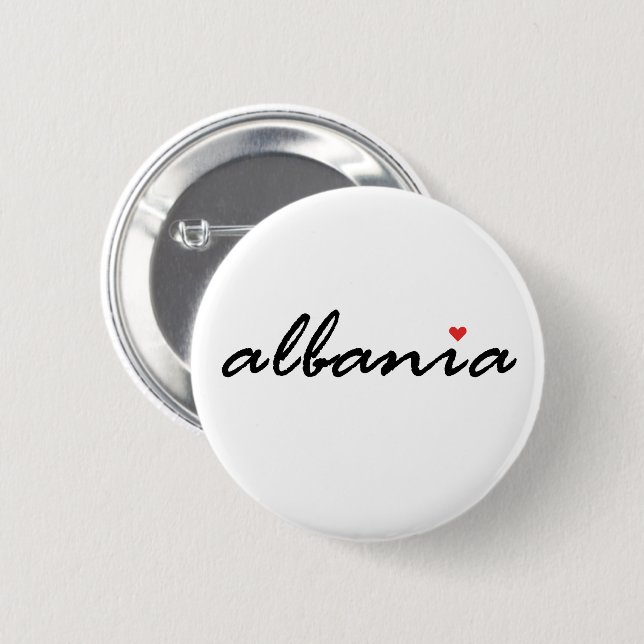 Albania, I love Albania Button (Front & Back)
