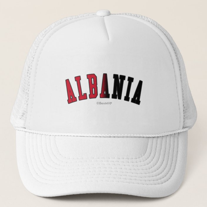 Albania in National Flag Colors Hat