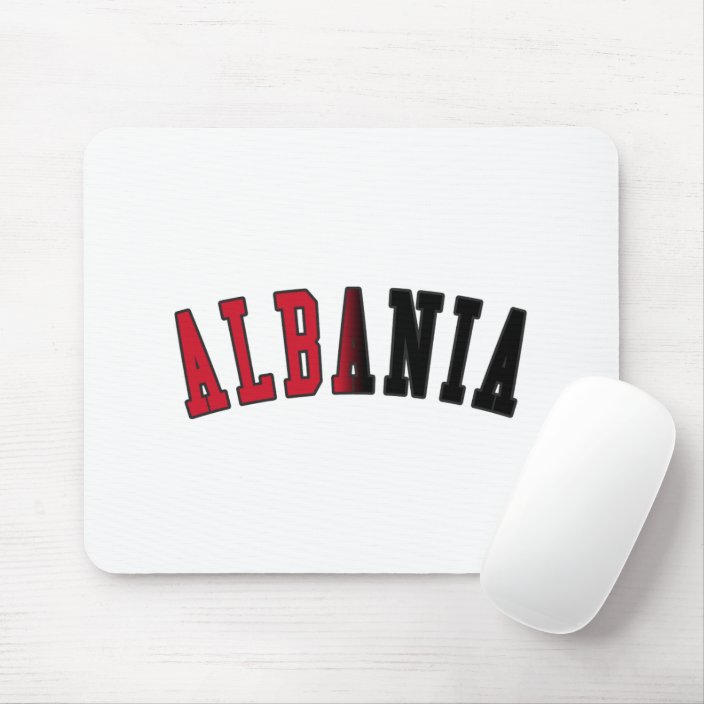 Albania in National Flag Colors Mouse Pad
