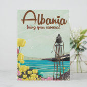 Albania landscape vintage travel poster. (Standing Front)