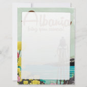 Albania landscape vintage travel poster. (Back)