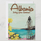 Albania landscape vintage travel poster. (Front)