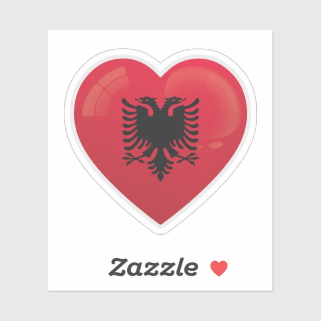 Albania Love Flag Sticker (Sheet)