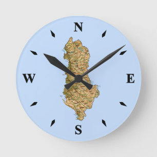 Albania Map Clock