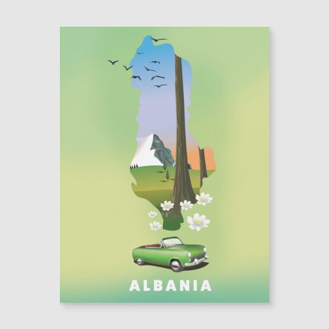 Albania map Illustrated travel poster (Front)