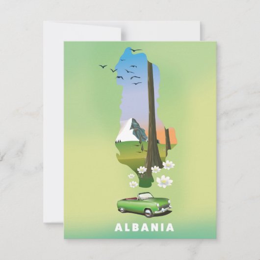 Albania map Illustrated travel poster (Front)