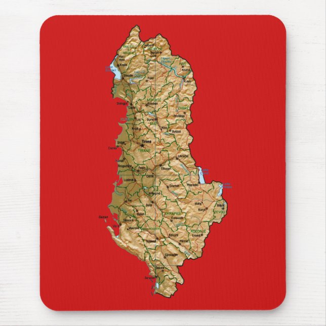 Albania Map Mousepad (Front)