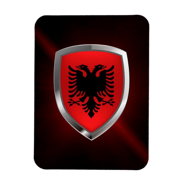 Albania Metallic Emblem Magnet (Vertical)