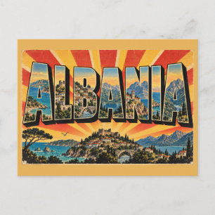 Albania Mountains Coast Lakes Art Postcard