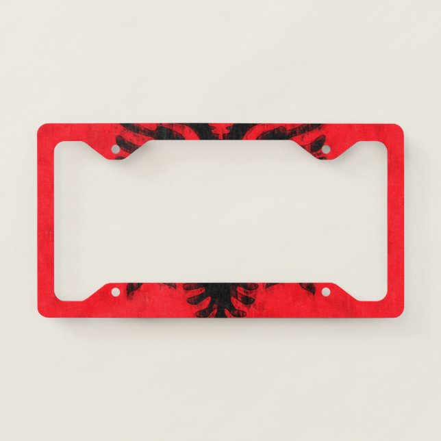 Albania Oil Painting Drawing License Plate Frame (Front)