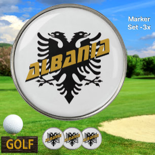 Albania Patriotic Golf Marker, Albanian Flag Ball Marker