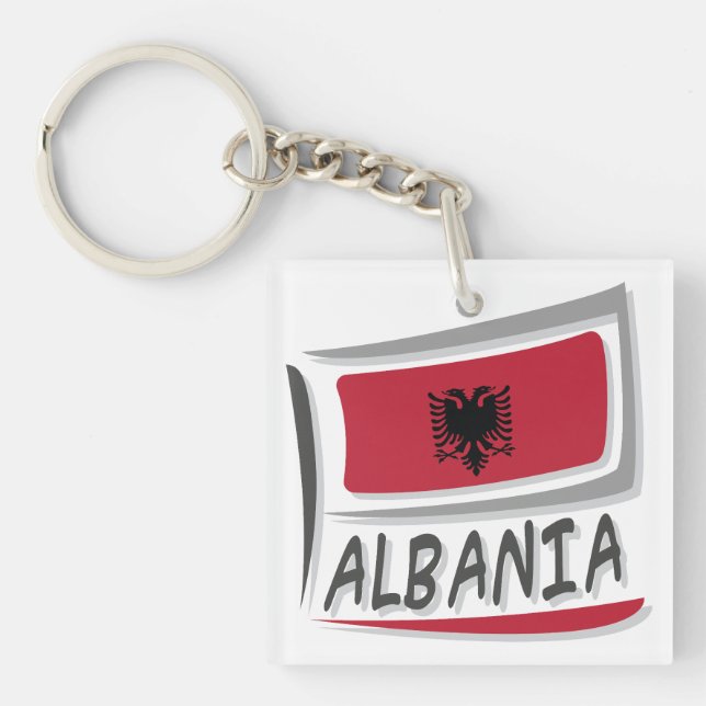 Albania Pride X Flag Keychain (Front)